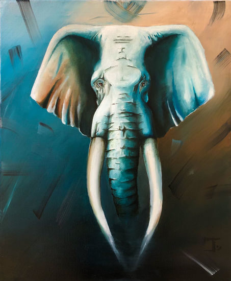 Elefante #2 Oil Canvas Animals