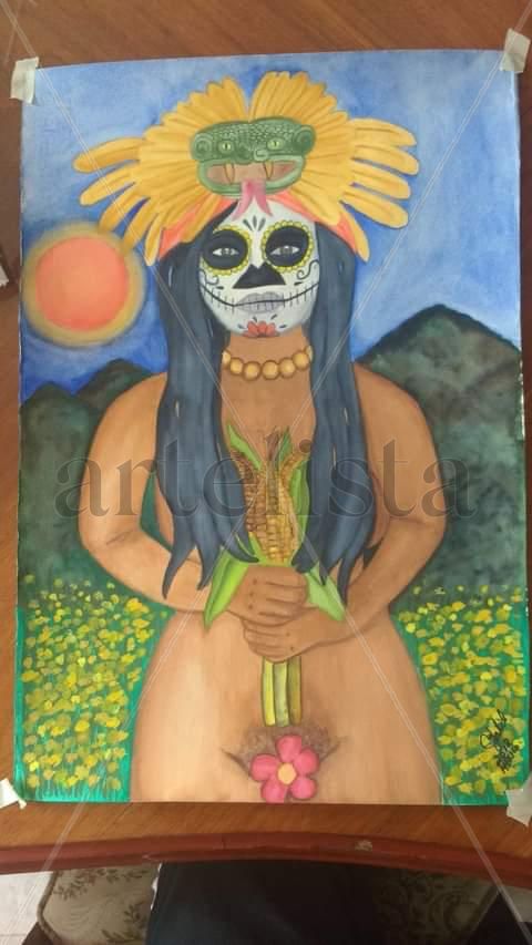 Catrina Chicomecoatl Diosa del maiz