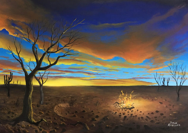 atardecer en el desierto Oil Canvas Landscaping