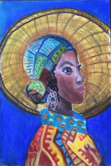 Powerful colours of Africa Pastel Papel Figura