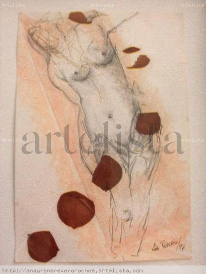 Tekisue Mixed media Paper Nude Paintings