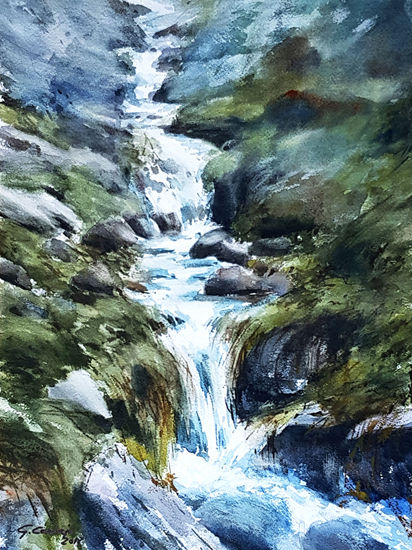 riachuelo en el puerto s. isidro Watercolour Paper Landscaping