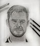 Retrato realista de Chris Hemsworth (Thor)