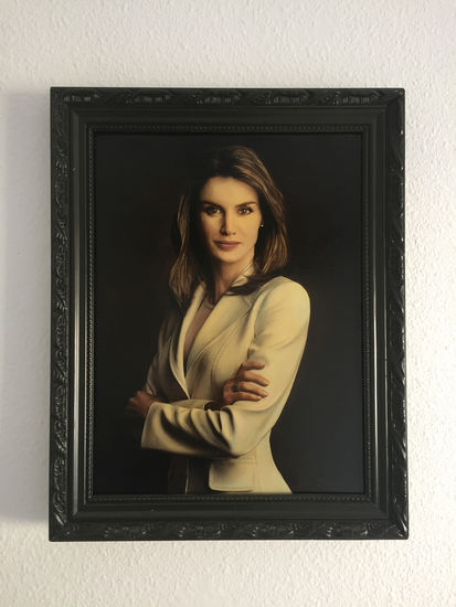 Reina Letizia Oil Canvas Portrait