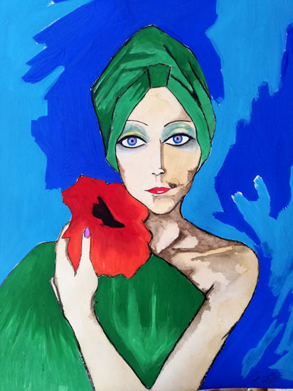 la mujer marcada Watercolour Paper Figure Painting