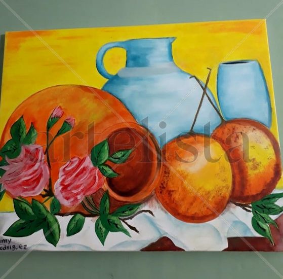 Granadillas Oil Canvas Floral Painting