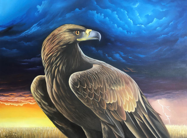 GOLDEN EAGLE Oil Canvas Animals