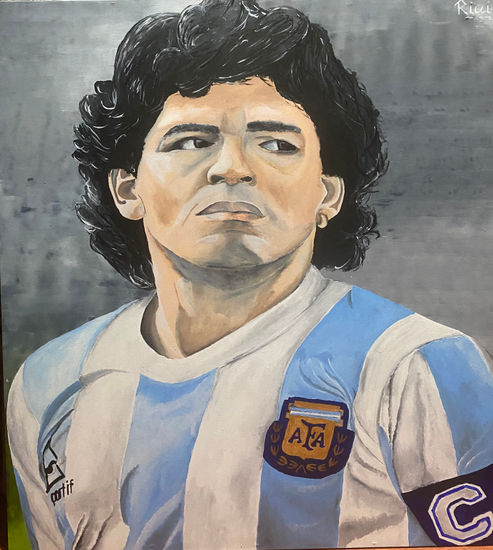 Diego Maradona Acrylic Panel Portrait