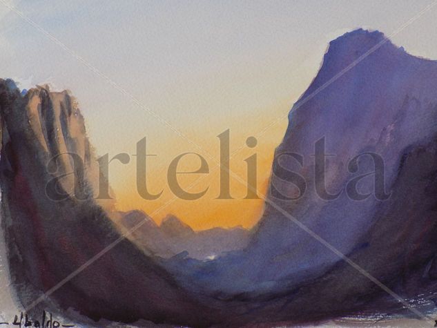 Amanecer, "Serra da Enciña da Lastra" Watercolour Paper Landscaping