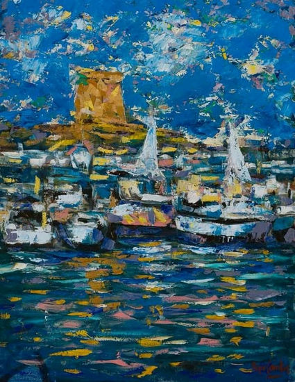 Torreta árabe. Paisaje Oil Canvas Marine Painting