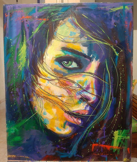 La mirada Acrylic Canvas Portrait