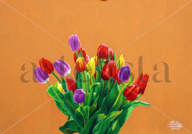 Tulipanes Oil Canvas Floral Painting