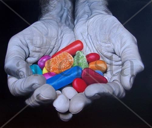 Generosidad con dulces colores III Oil Canvas Figure Painting