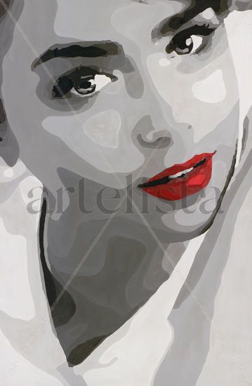 A Touch of Red Acrylic Canvas Portrait