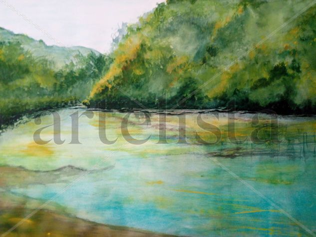 Río Sella 1 Watercolour Paper Marine Painting