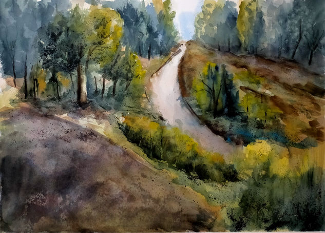 BOSQUE Acuarela Papel Paisaje