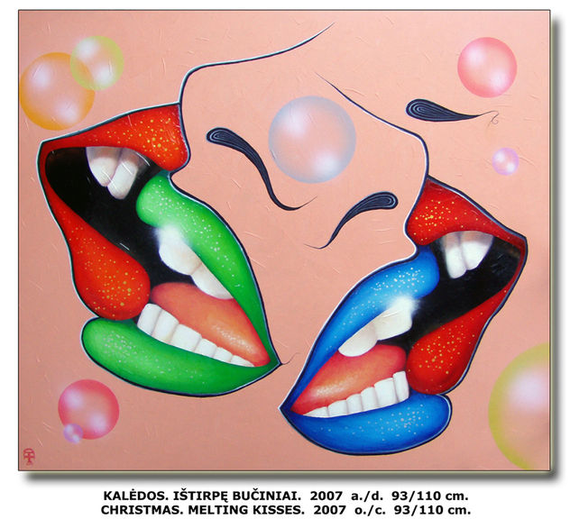 -  Christmas. Melting kisses.