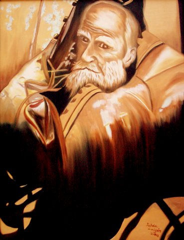 viejo Oil Canvas Figure Painting