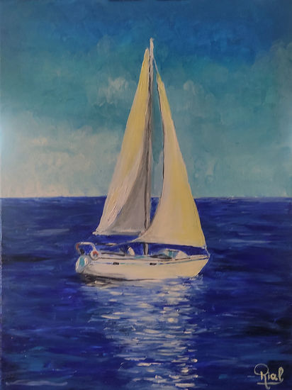 Sin rumbo Acrylic Canvas Marine Painting