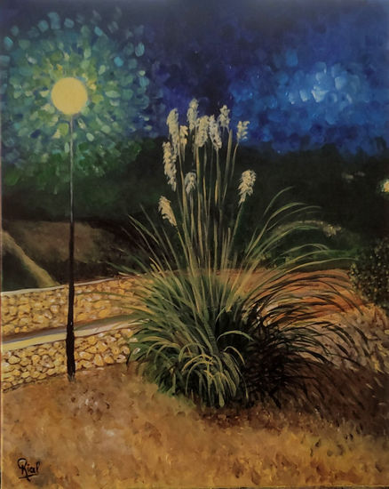 Paseo nocturno Acrylic Canvas Landscaping