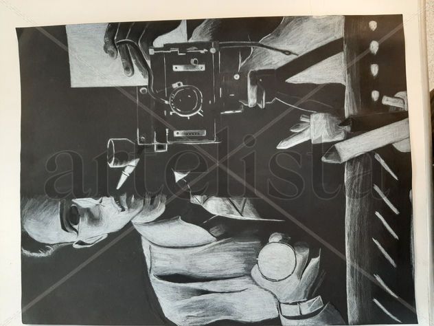Dibujo blanco/negro: Retrato "Nacho Lopez"