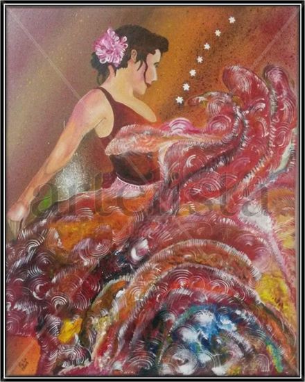 FLAMENCA Acrylic Textile Figure Painting