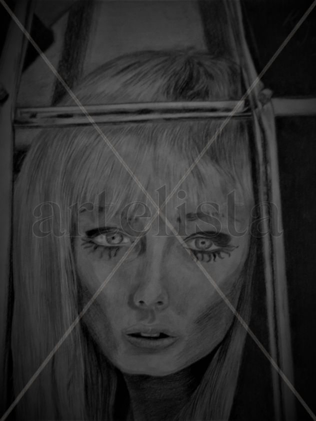 RETRATO EN BLANCO Y NEGRO CON LÁPIZ