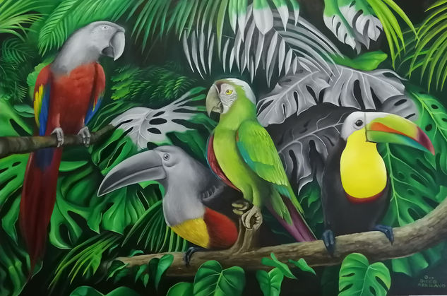 aves Oil Canvas Animals