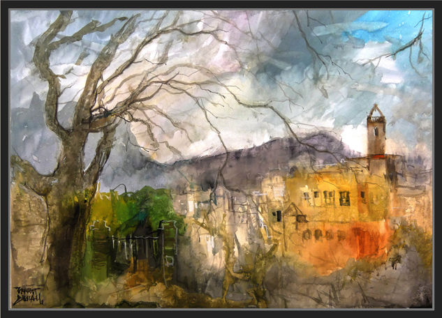 MONISTROL DE MONTSERRAT Y MONTSERRAT Watercolour Paper Landscaping