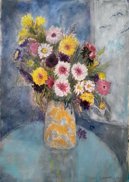 Jarón y flores