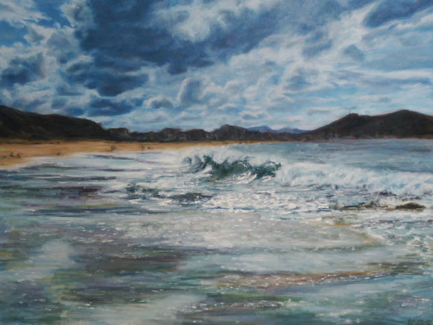 Hendaye plage Oil Canvas Marine Painting