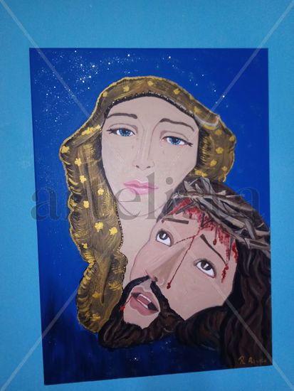 Virgen maria y jesus de nazaret Acrylic Canvas Portrait