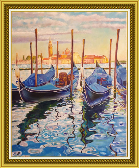 Venecia en Azules Oil Canvas Landscaping