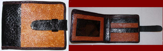 BILLETERA DE VARON EN CUERO DE PESCADO Leather Skin and leather