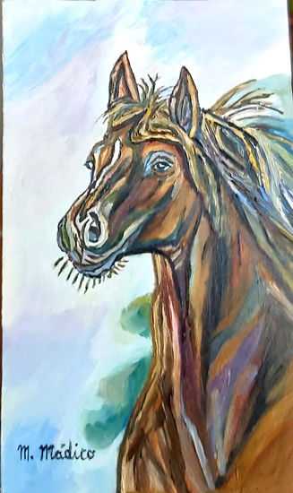 Caballo Shire Ingles-Americano Oil Panel Animals