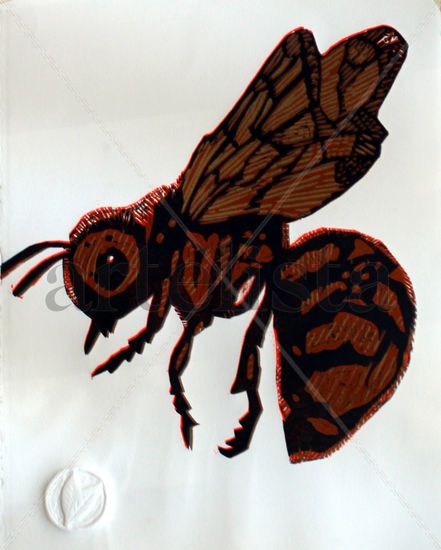 Abeja Linocut