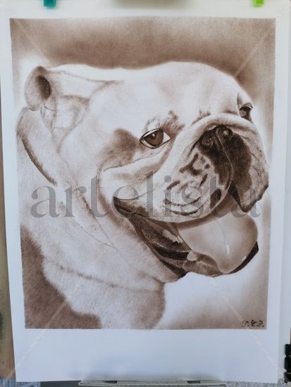 Bulldog Oil Paper Animals