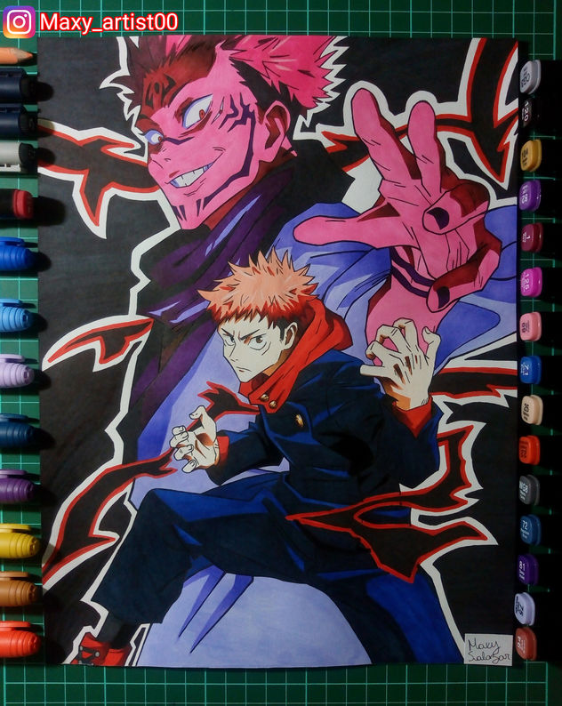 "Yuji itadori y sukuna"