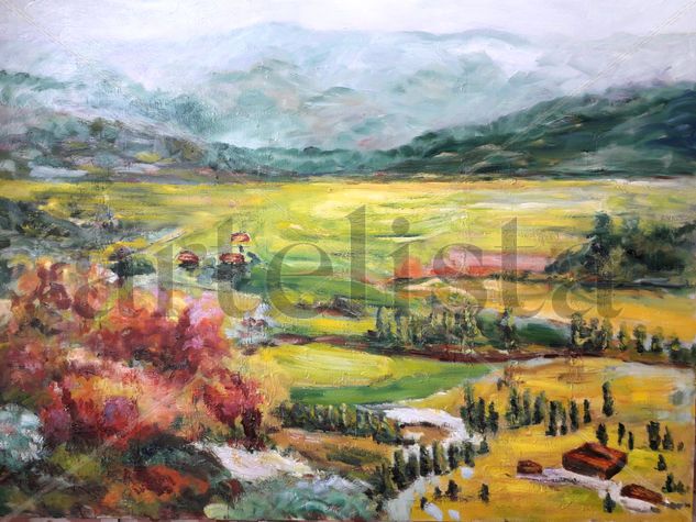 El Pla d'Aiats Oil Canvas Landscaping