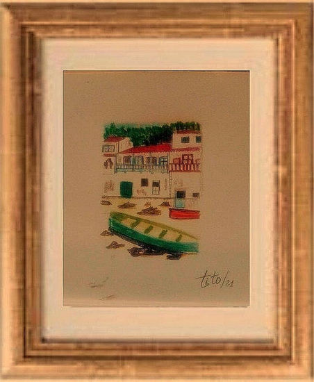 Tazones el mar y Carlos I Watercolour Paper Landscaping