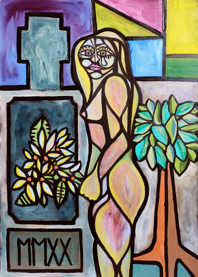 La peste, la viuda. Oil Panel Nude Paintings