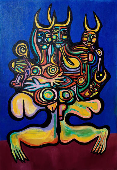 La familia Oil Canvas Nude Paintings