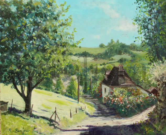 Above Segur le Chateau Oil Panel Landscaping