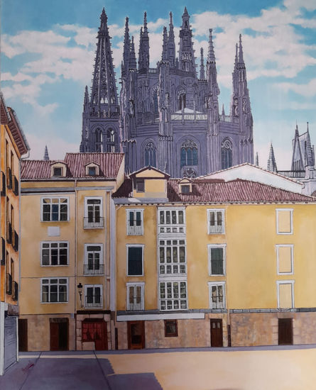 Catedral desde la Flora ( Burgos ) Acrylic Canvas Landscaping