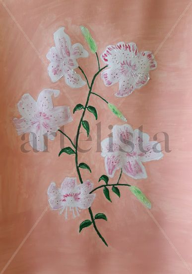 Lilium Acrylic Paper Floral Painting