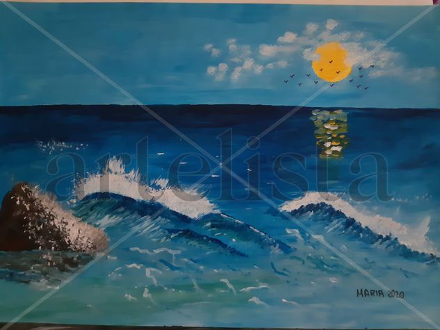 Rompe olas Acrylic Paper Marine Painting