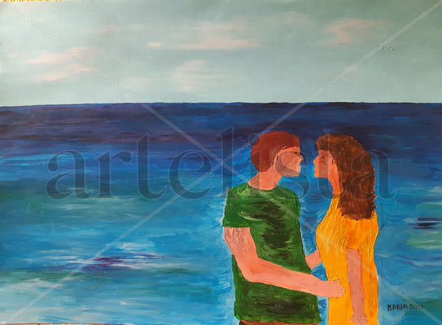 Amor de verano Acrylic Paper Marine Painting