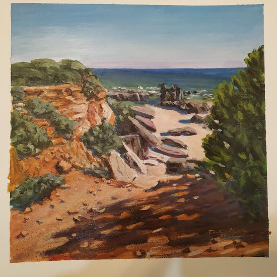 Cala en Conil Acrylic Paper Marine Painting