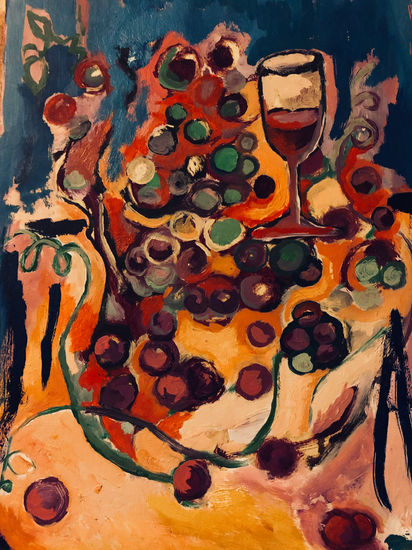 Mediterranean Grapes Oil Card Still Life Paintings