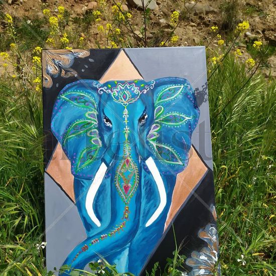 Elefante hindu Acrylic Canvas Animals